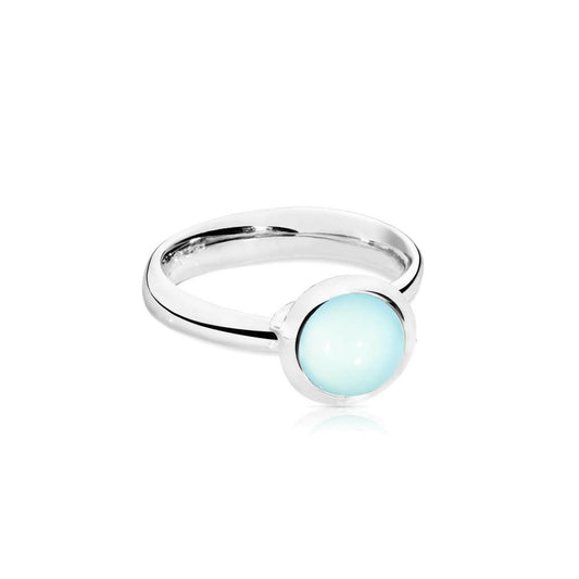 BOUTON Ring small Aqua Chalcedon von Tamara Comolli online kaufen (Ref. R-BOU-s-ChAq-wg)