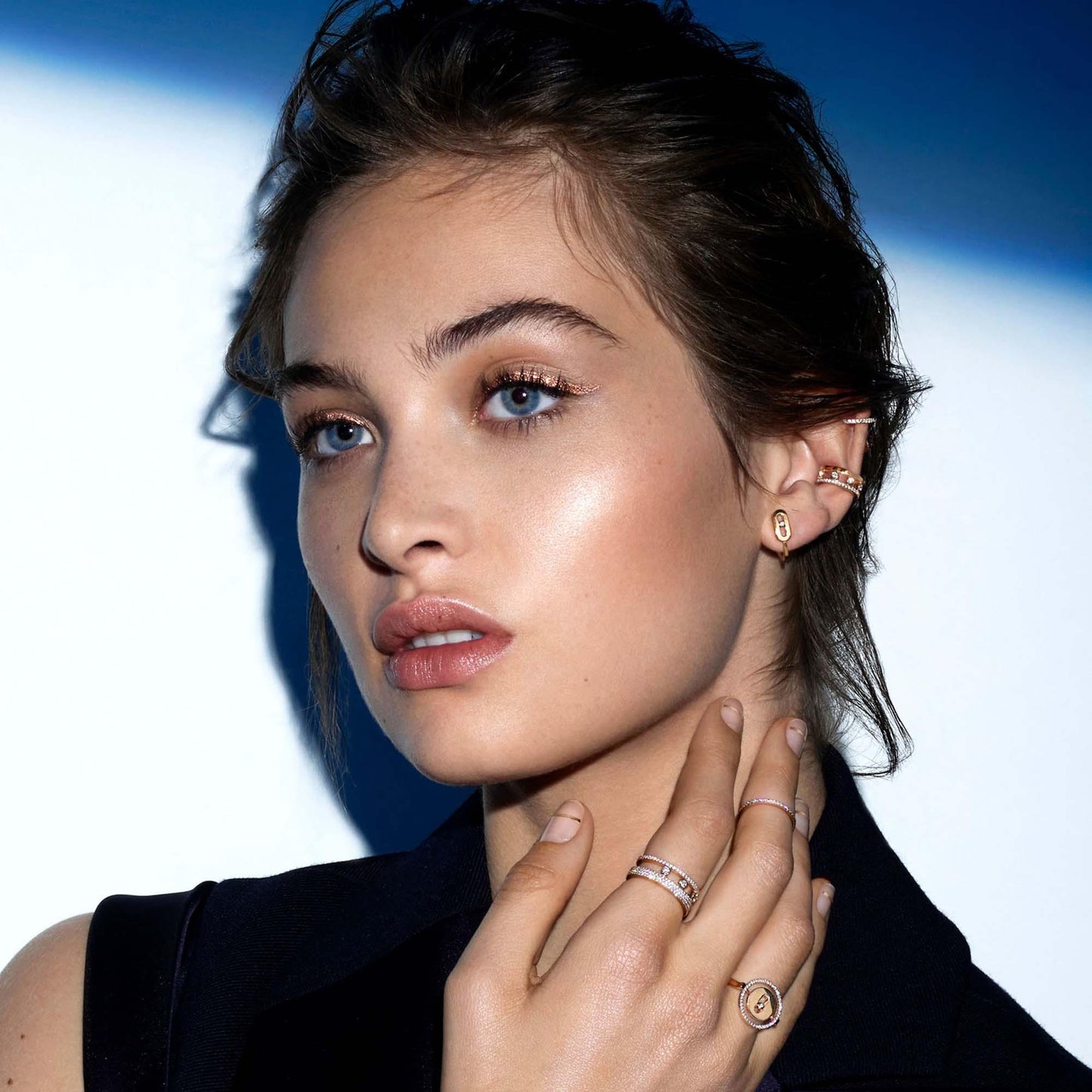 Move Uno Mini-Creolen, Weißgold • Diamant von Messika (10050-WG)