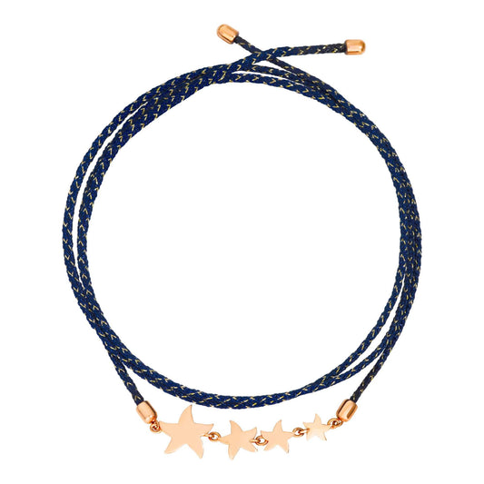 Armband Stellina mit Kordel, Roségold von DoDo (DBC1003-STAR4-BLU9R)