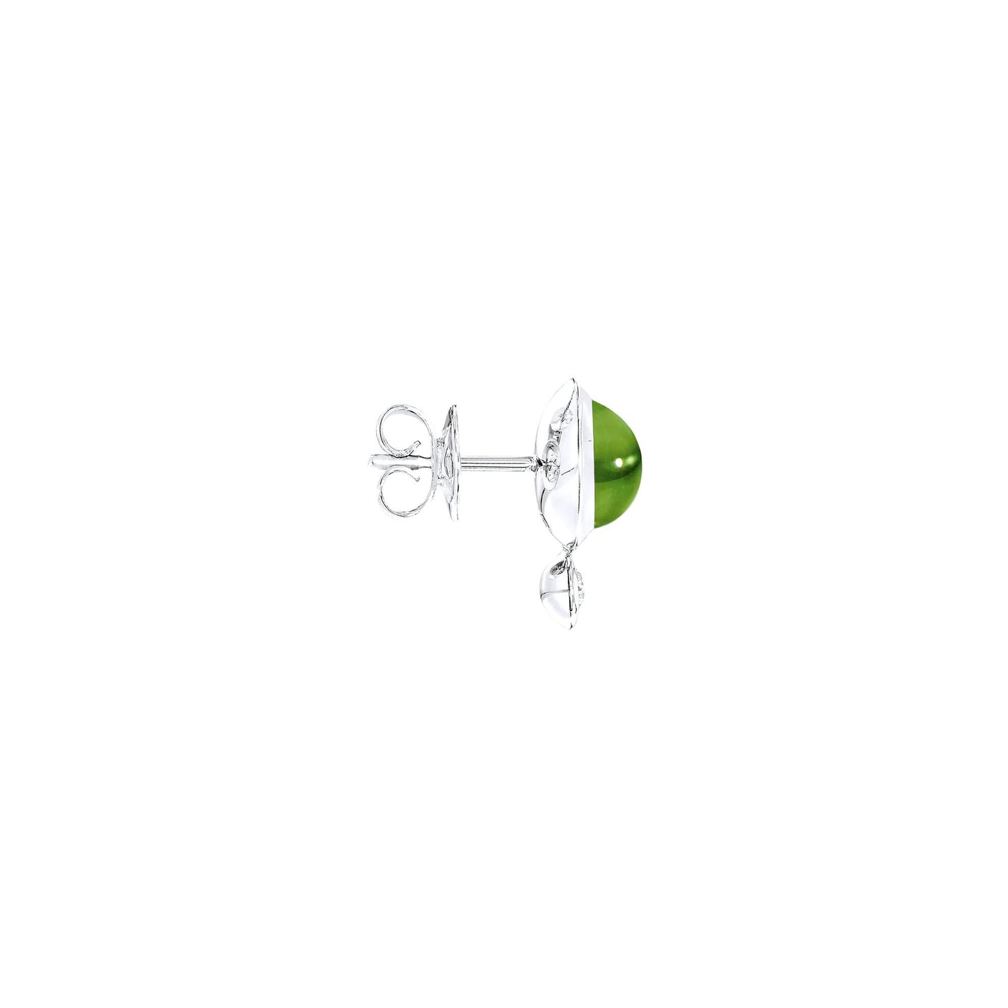 BOUTON Ohrstecker Peridot, Weißgold • Diamant • Peridot von Tamara Comolli (E-BOU-Per-Cl-wg)