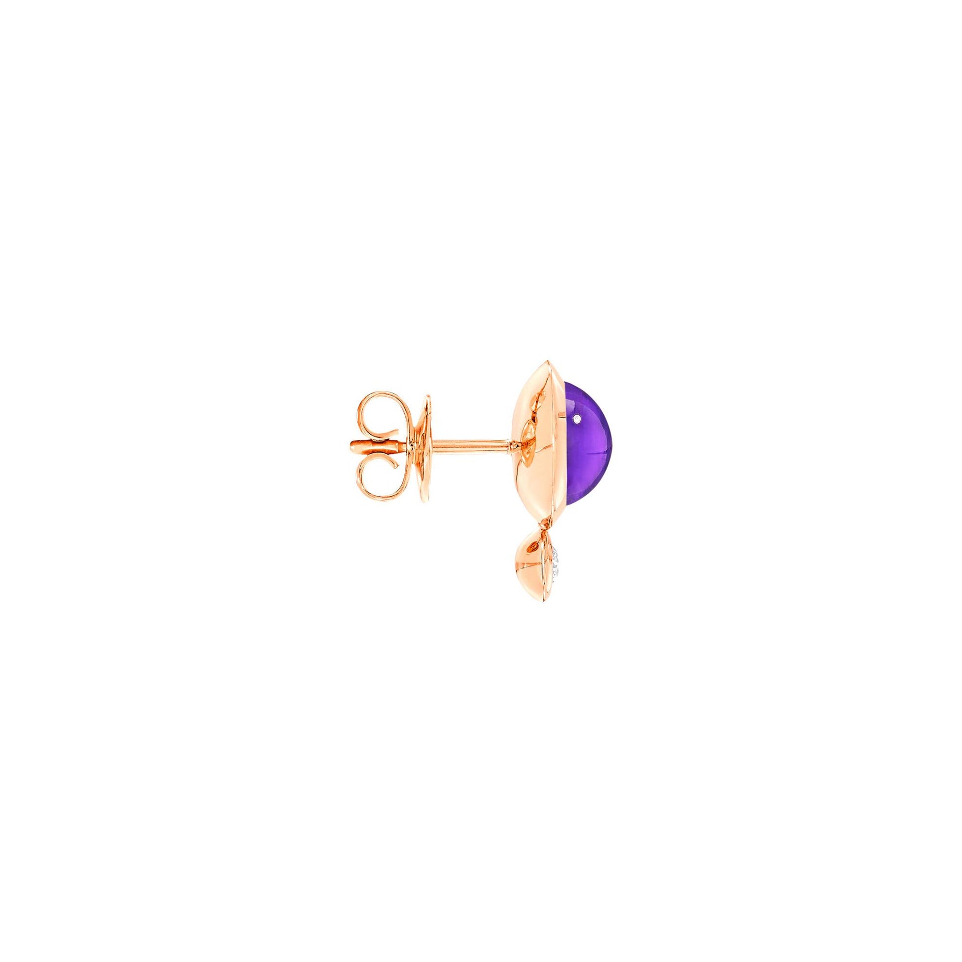 BOUTON Ohrstecker • Amethyst • Diamant von Tamara Comolli (E-BOU-Am-Cl-rg)