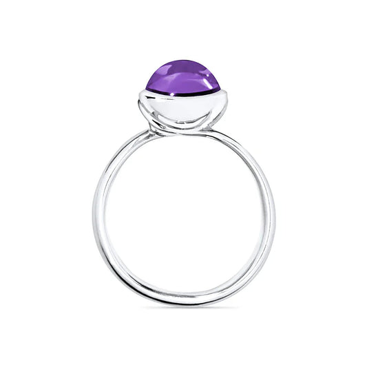 BOUTON Ring small Amethyst, Weißgold • Amethyst von Tamara Comolli (R-BOU-s-Am-wg)