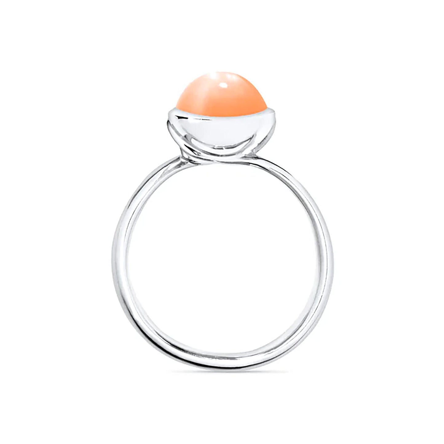 BOUTON Ring small oranger Mondstein, Weißgold • Mondstein von Tamara Comolli (R-BOU-s-MoOr-wg)