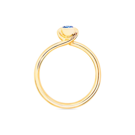 BOUTON Solitaire Ring, Gelbgold • Diamant • Saphir von Tamara Comolli (R-BOU-Sol-SaBl-yg)