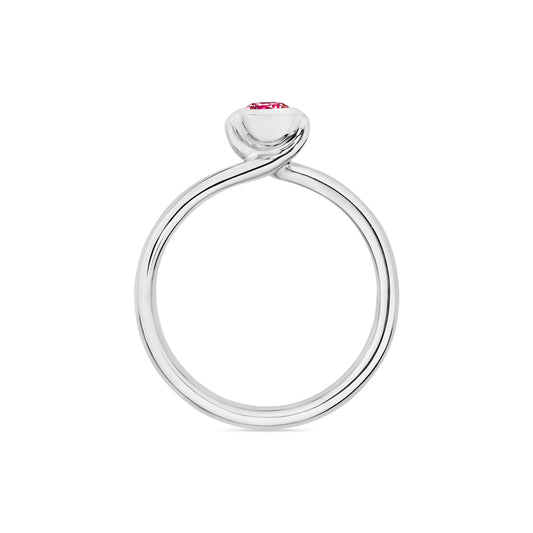 BOUTON Solitaire Ring, Weißgold • Diamant • Spinell von Tamara Comolli (R-BOU-Sol-Spi-wg)