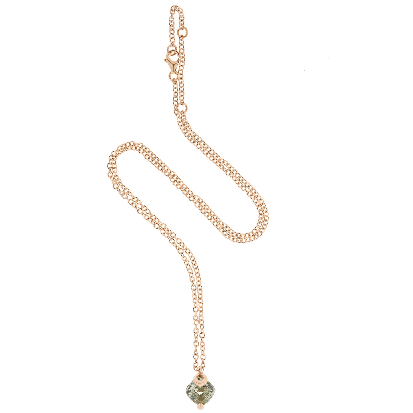 Centoundici Kette, Roségold • Prasiolith von Grimaldo (11-PE06PA-01)