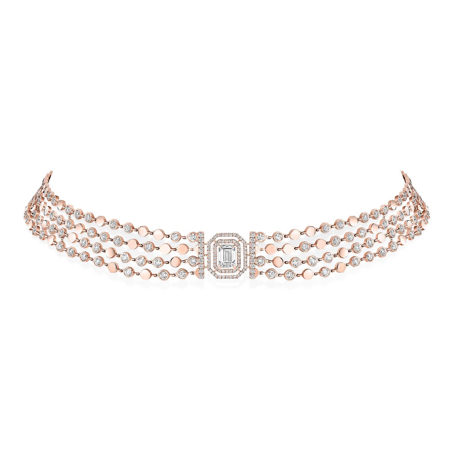 D-Vibes mehrreihiger Choker, Roségold • Diamant • Smaragd von Messika (12434-PG)