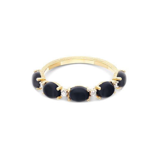Dancing Mystery Black Ring, Gelbgold • Diamant • Onyx von Nanis (AS29-597)