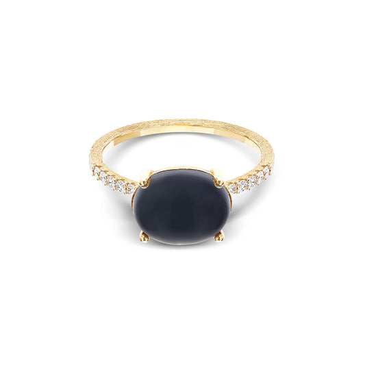 Dancing Mystery Black Ring, Gelbgold • Diamant • Onyx von Nanis (AS7-599)
