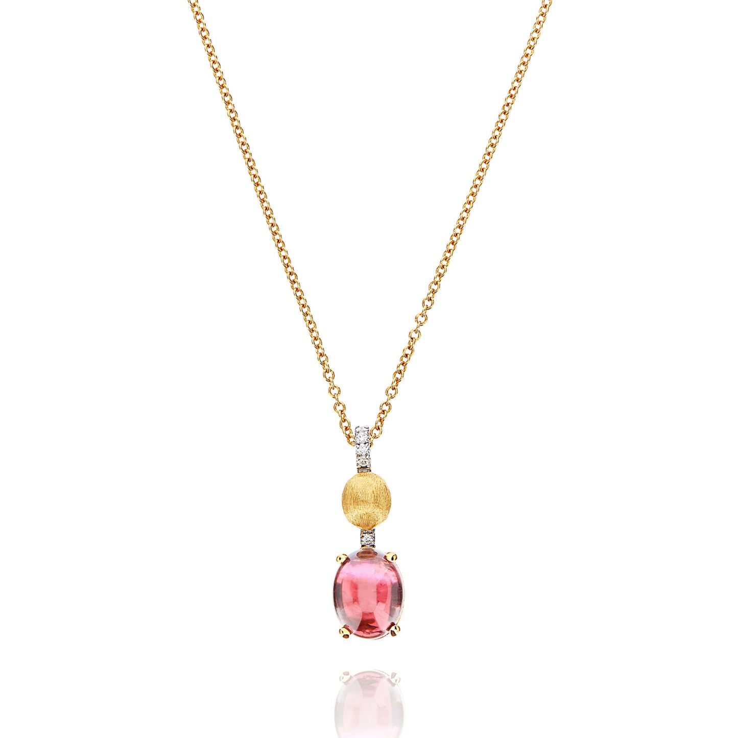 Dancing Tourmalines Halskette, Gelbgold • Diamant • Turmalin von Nanis (CS4-598)