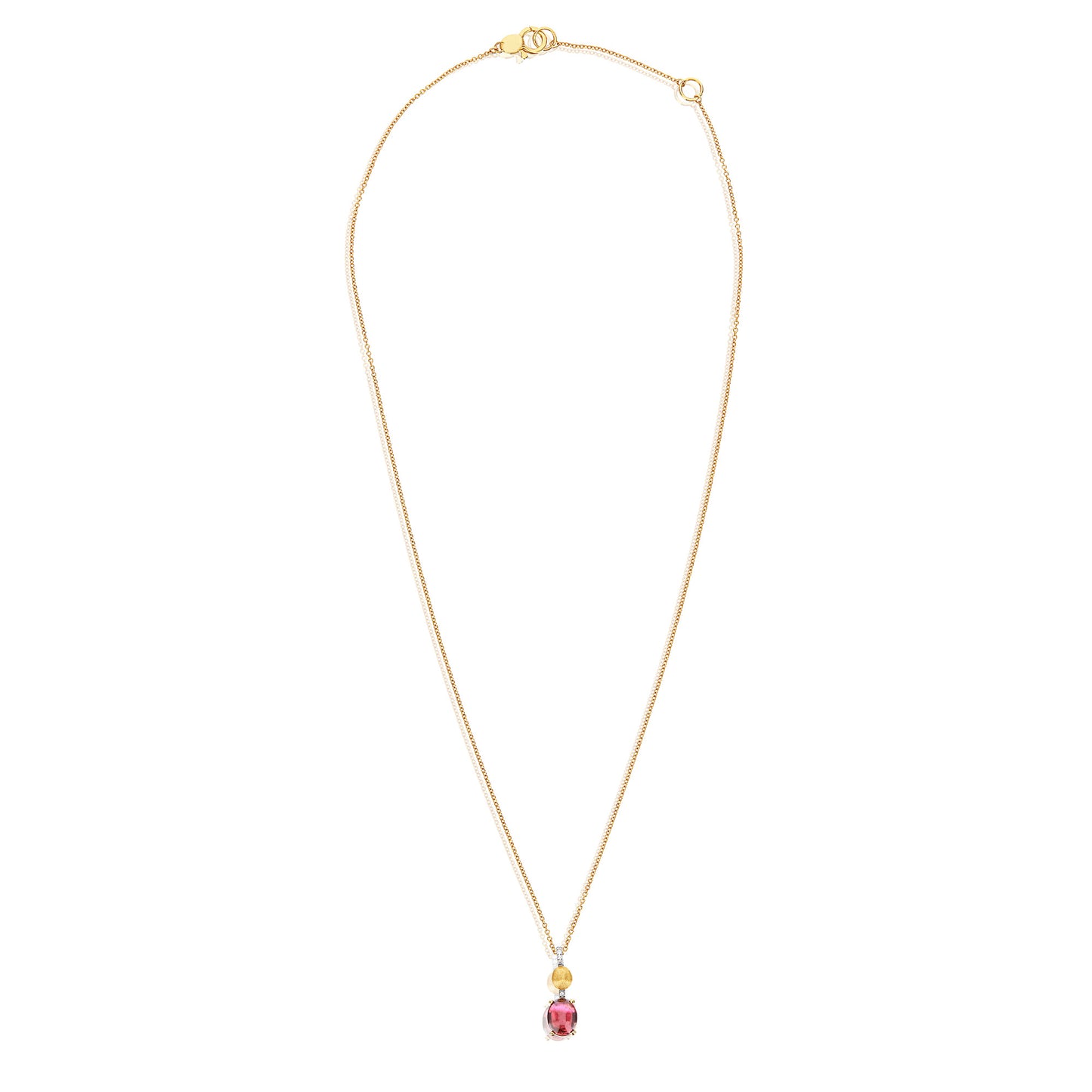 Dancing Tourmalines Halskette, Gelbgold • Diamant • Turmalin von Nanis (CS4-598)