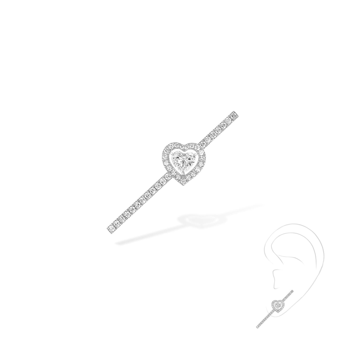Einzelner Joy Coeur-Ohrring, Weißgold • Diamant von Messika (11433-WG) Einzelner Joy Coeur-Ohrring, Weißgold • Diamant von Messika (11433-WG)