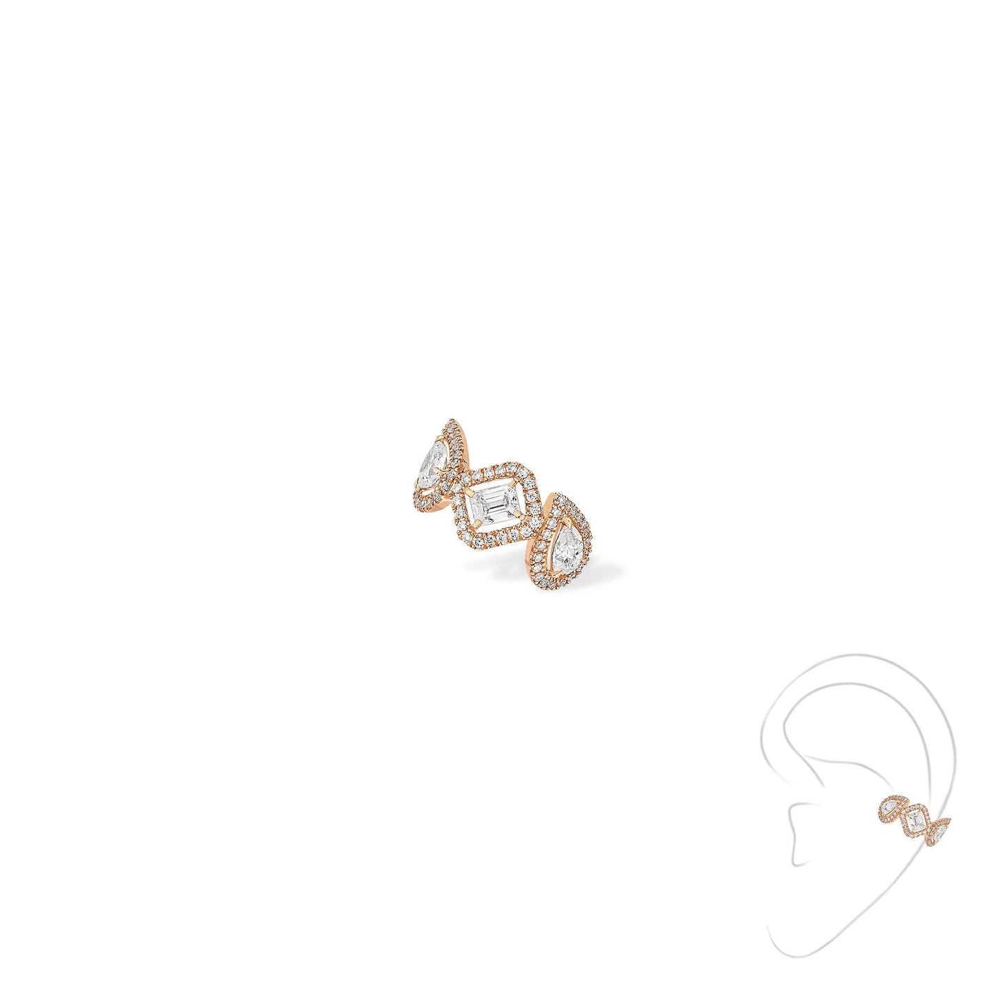 Einzelner My Twin Ohrclip mittleres Ohr, Roségold • Diamant • Smaragd von Messika (10026-PG) Einzelner My Twin Ohrclip mittleres Ohr, Roségold • Diamant • Smaragd von Messika (10026-PG)
