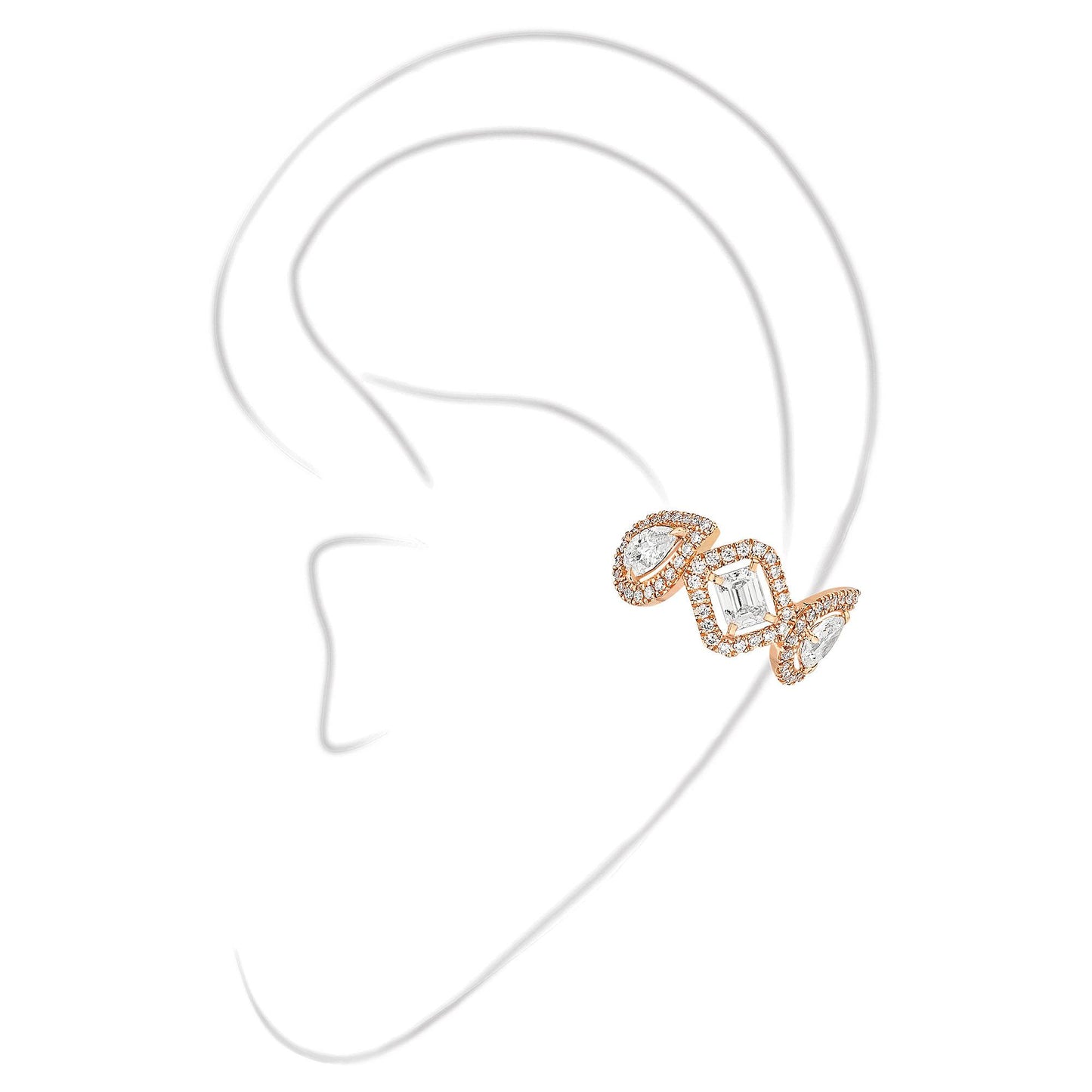 Einzelner My Twin Ohrclip mittleres Ohr, Roségold • Diamant • Smaragd von Messika (10026-PG) Einzelner My Twin Ohrclip mittleres Ohr, Roségold • Diamant • Smaragd von Messika (10026-PG)