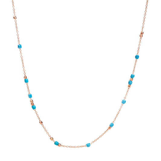 Halskette Mini-Granelli, Roségold • Türkis von DoDo (DCC1008-GRANX-CTU9R)