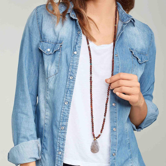 INDIA Halskette Snakewood, Roségold • Edelsteine von Tamara Comolli (N-IND-SWSmo-KY-rg)