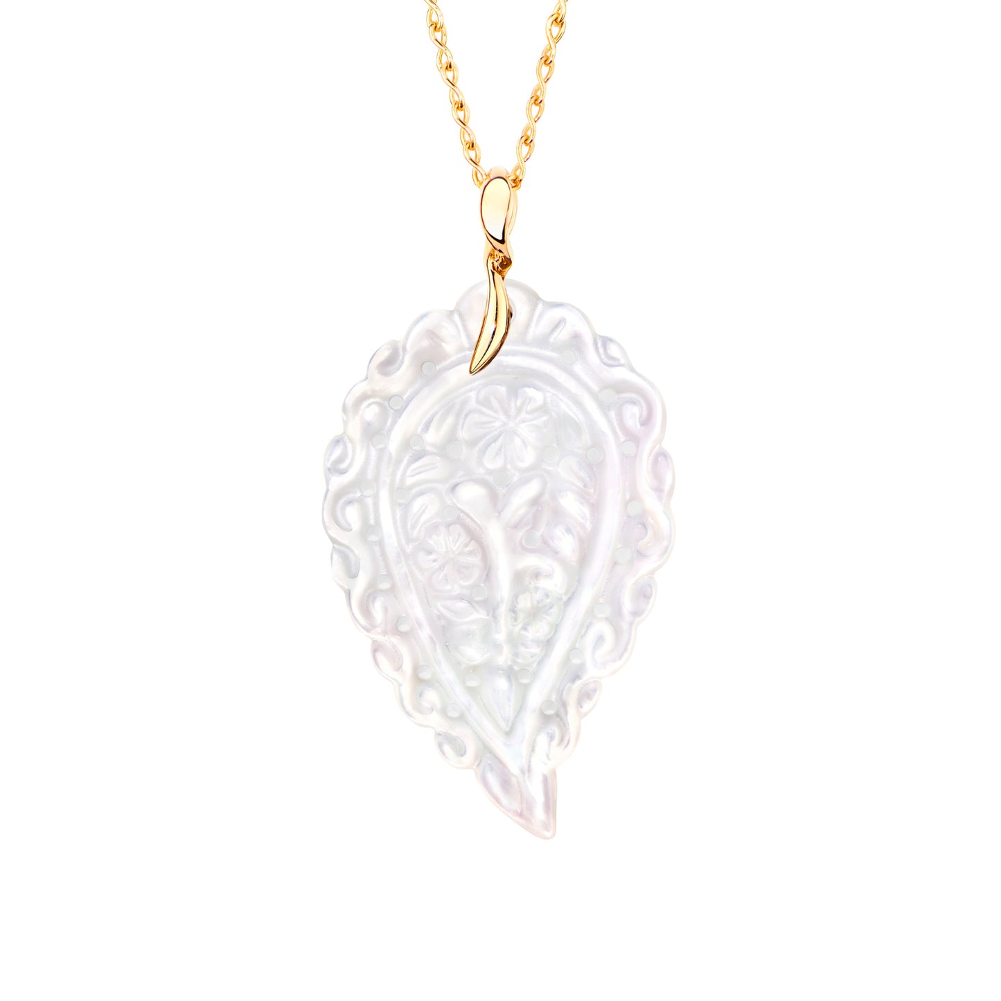INDIA Leaf Anhänger large Perlmutt von Tamara Comolli (P-IND-l-MPw-yg) online kaufen INDIA Leaf Anhänger large Perlmutt von Tamara Comolli (P-IND-l-MPw-yg) online kaufen