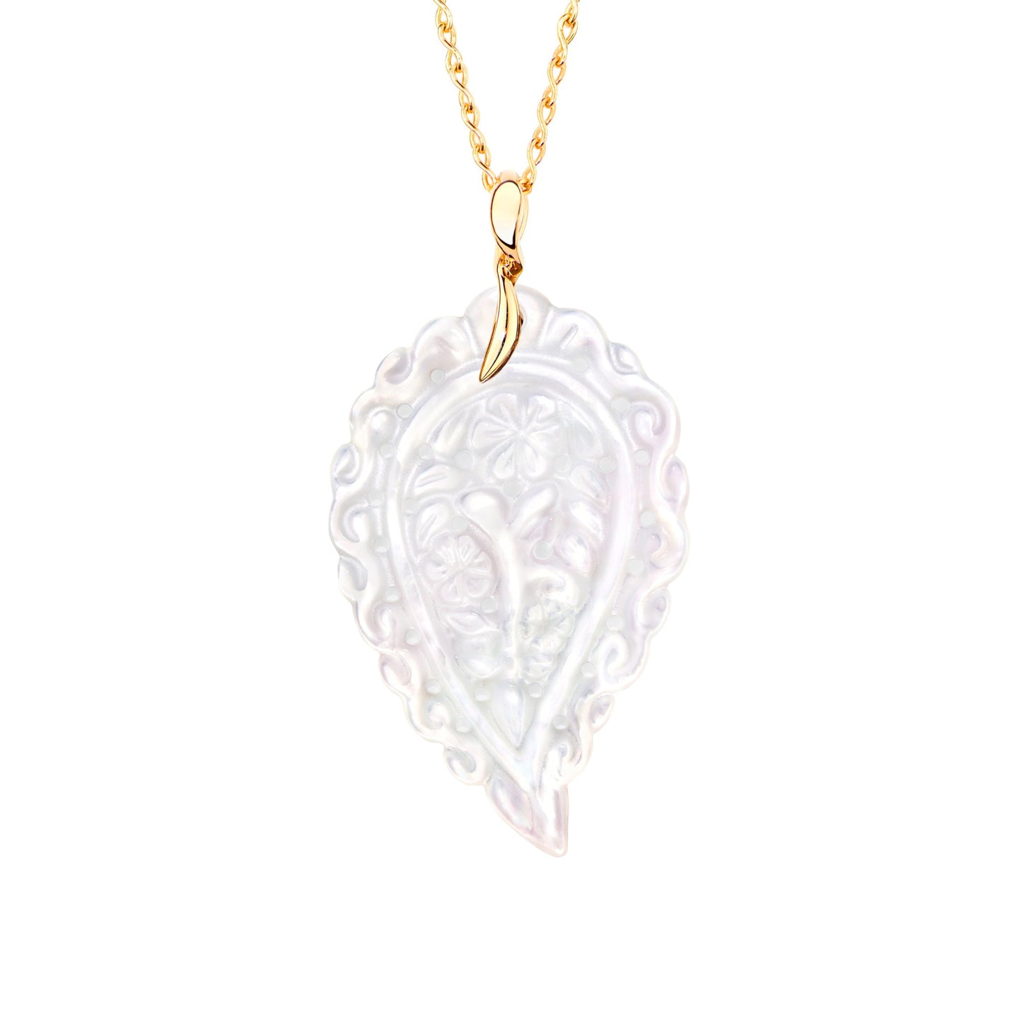 INDIA Anhänger mit Perlmutt Large - P-IND-l-MPw-yg