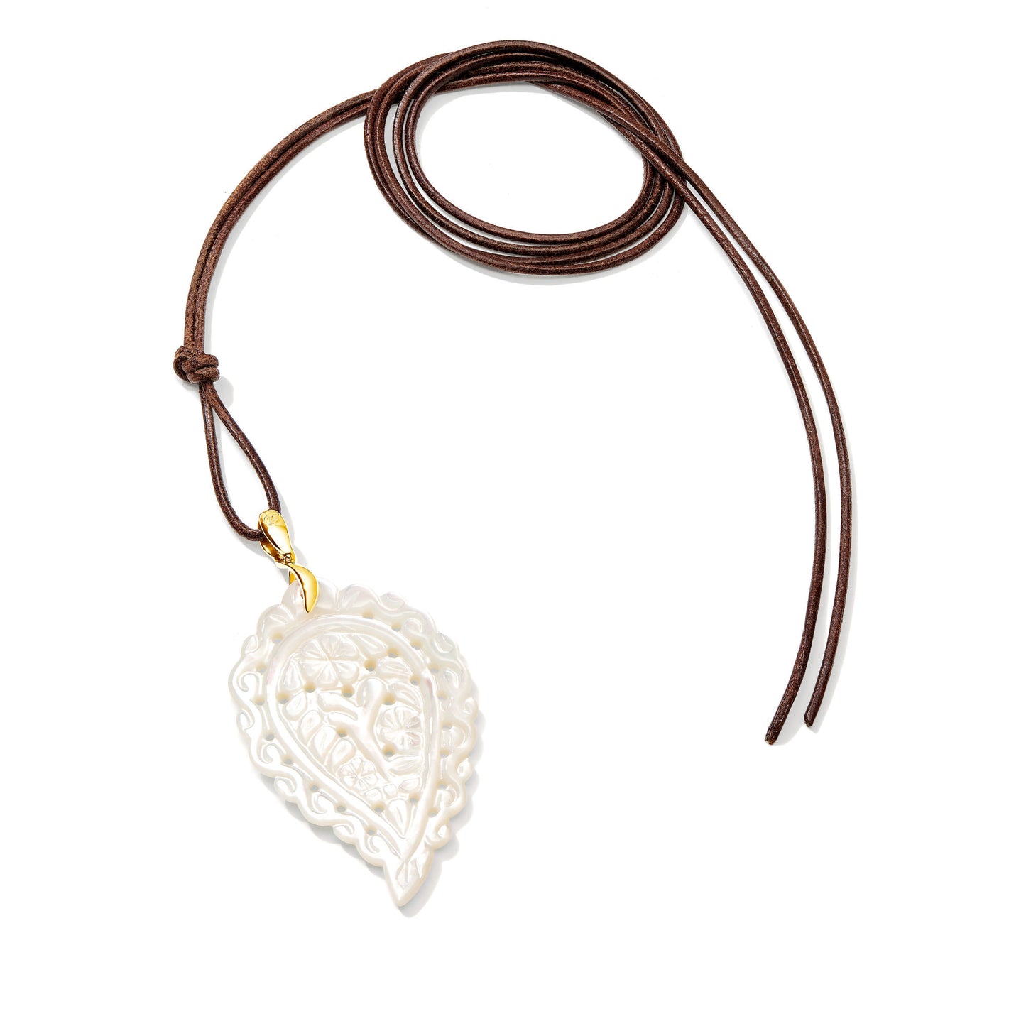 INDIA Leaf Anhänger large Perlmutt von Tamara Comolli (P-IND-l-MPw-yg) online kaufen INDIA Leaf Anhänger large Perlmutt von Tamara Comolli (P-IND-l-MPw-yg) online kaufen