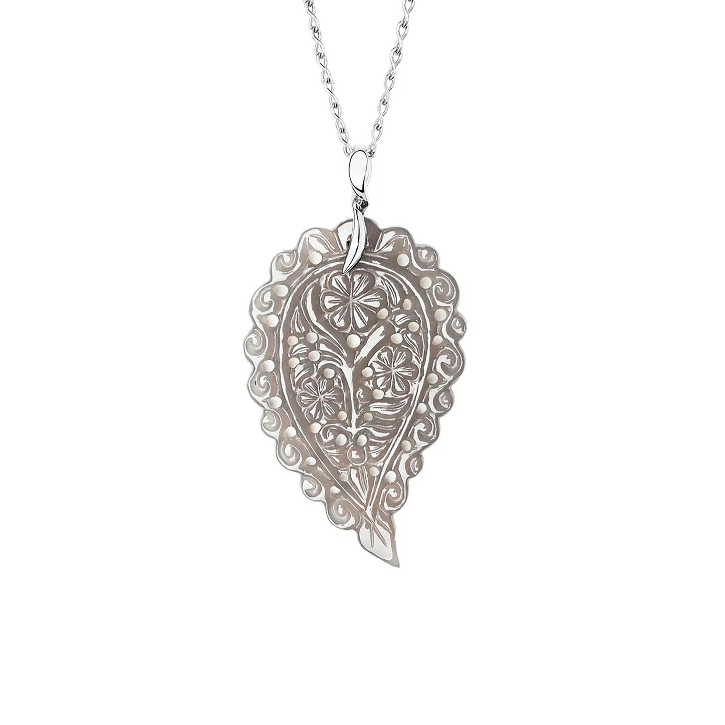 INDIA Leaf Anhänger large grauer Chalcedon von Tamara Comolli (P-IND-l-Gre-wg) online kaufen INDIA Leaf Anhänger large grauer Chalcedon von Tamara Comolli (P-IND-l-Gre-wg) online kaufen