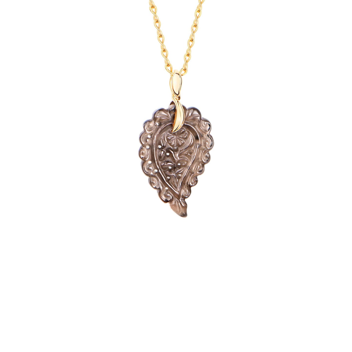 INDIA Leaf Anhänger small Rauchquarz, Gelbgold von Tamara Comolli (P-IND-s-Smo-yg) online kaufen INDIA Leaf Anhänger small Rauchquarz, Gelbgold von Tamara Comolli (P-IND-s-Smo-yg) online kaufen