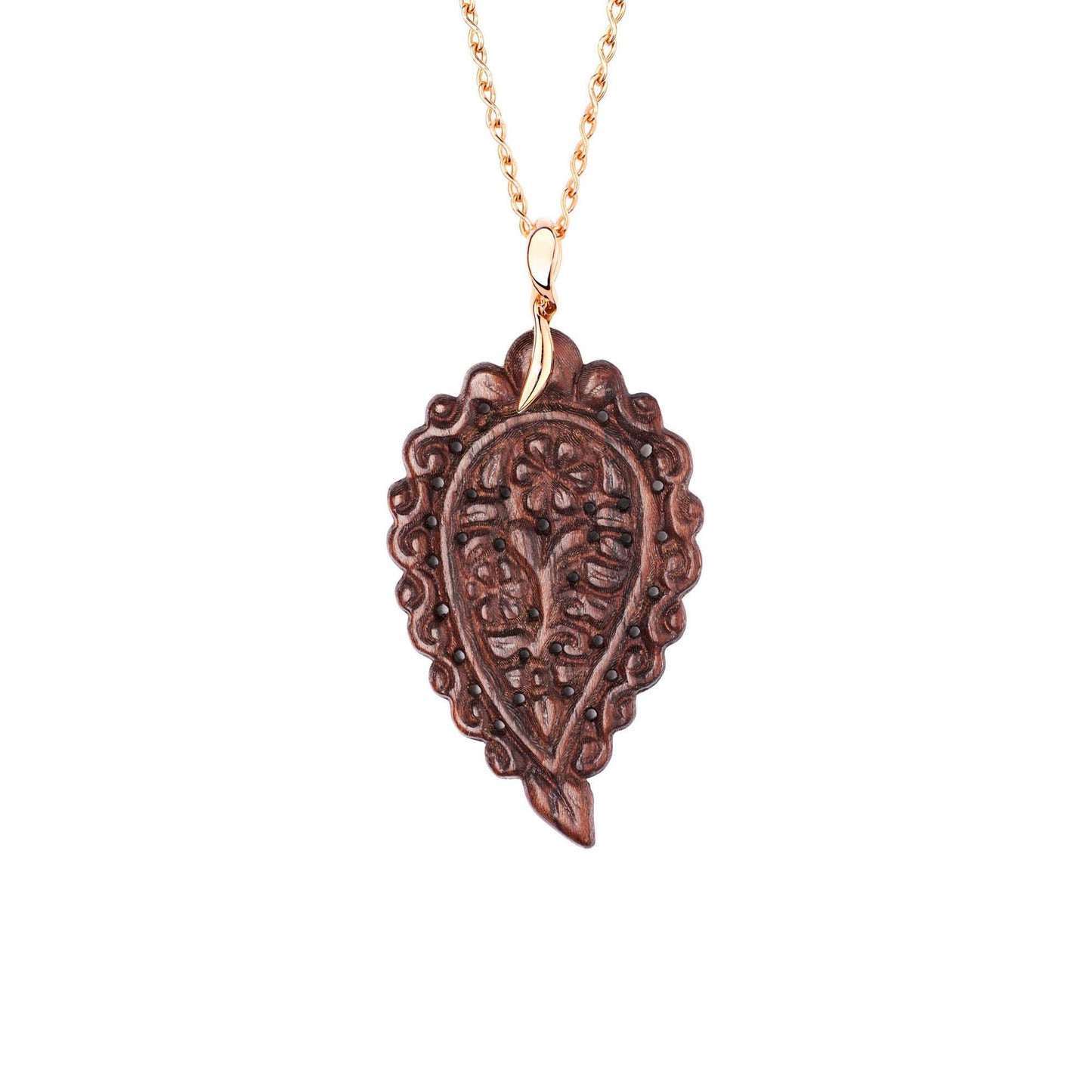 INDIA Leaf Anhänger, Roségold & Snakewood (Schlangenholz) - 56 mm von Tamara Comolli (P-IND-l-SW-rg) online kaufen INDIA Leaf Anhänger, Roségold & Snakewood (Schlangenholz) - 56 mm von Tamara Comolli (P-IND-l-SW-rg) online kaufen
