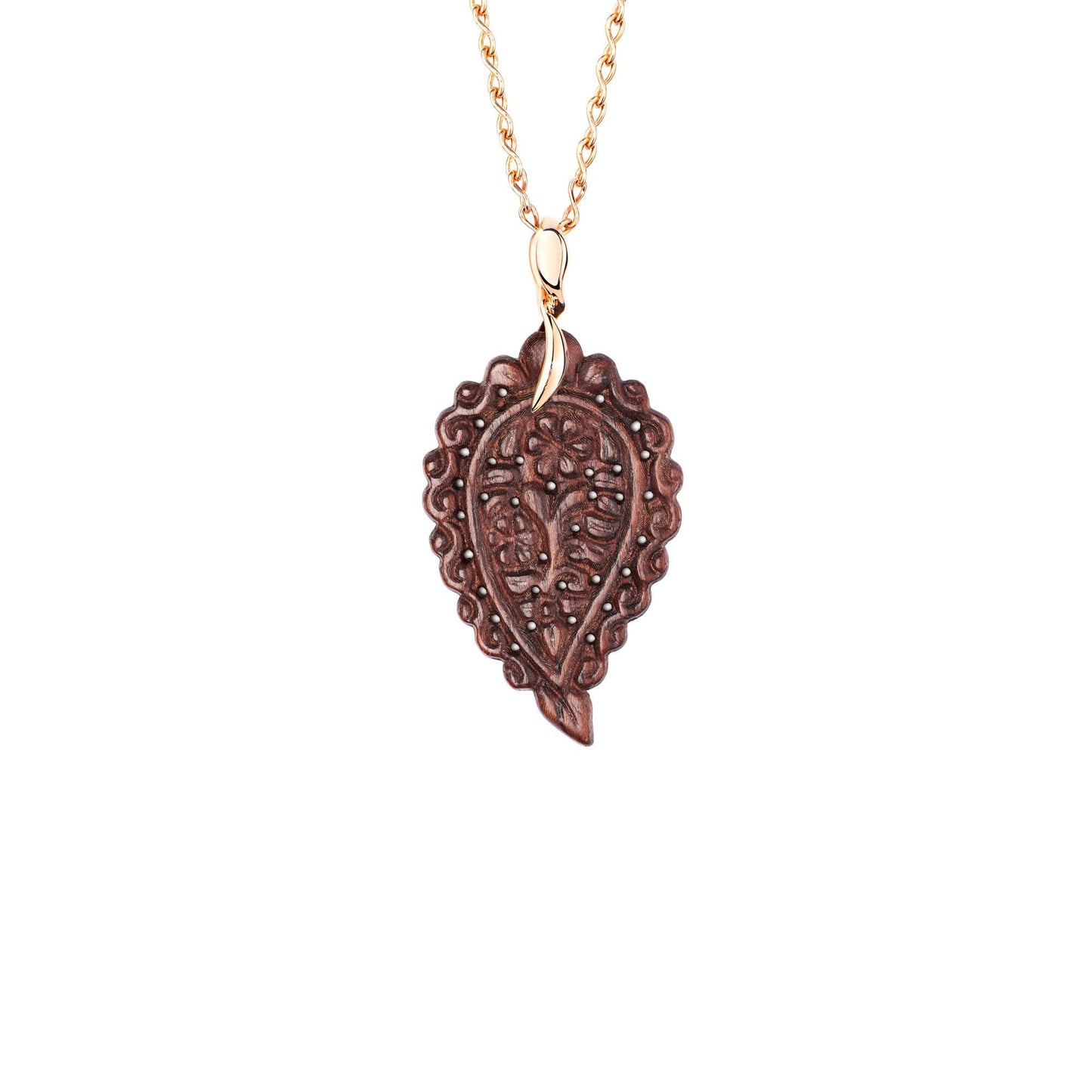 INDIA Leaf Anhänger, Roségold & Snakewood (Schlangenholz) - 47 mm von Tamara Comolli (P-IND-m-SW-rg) online kaufen INDIA Leaf Anhänger, Roségold & Snakewood (Schlangenholz) - 47 mm von Tamara Comolli (P-IND-m-SW-rg) online kaufen