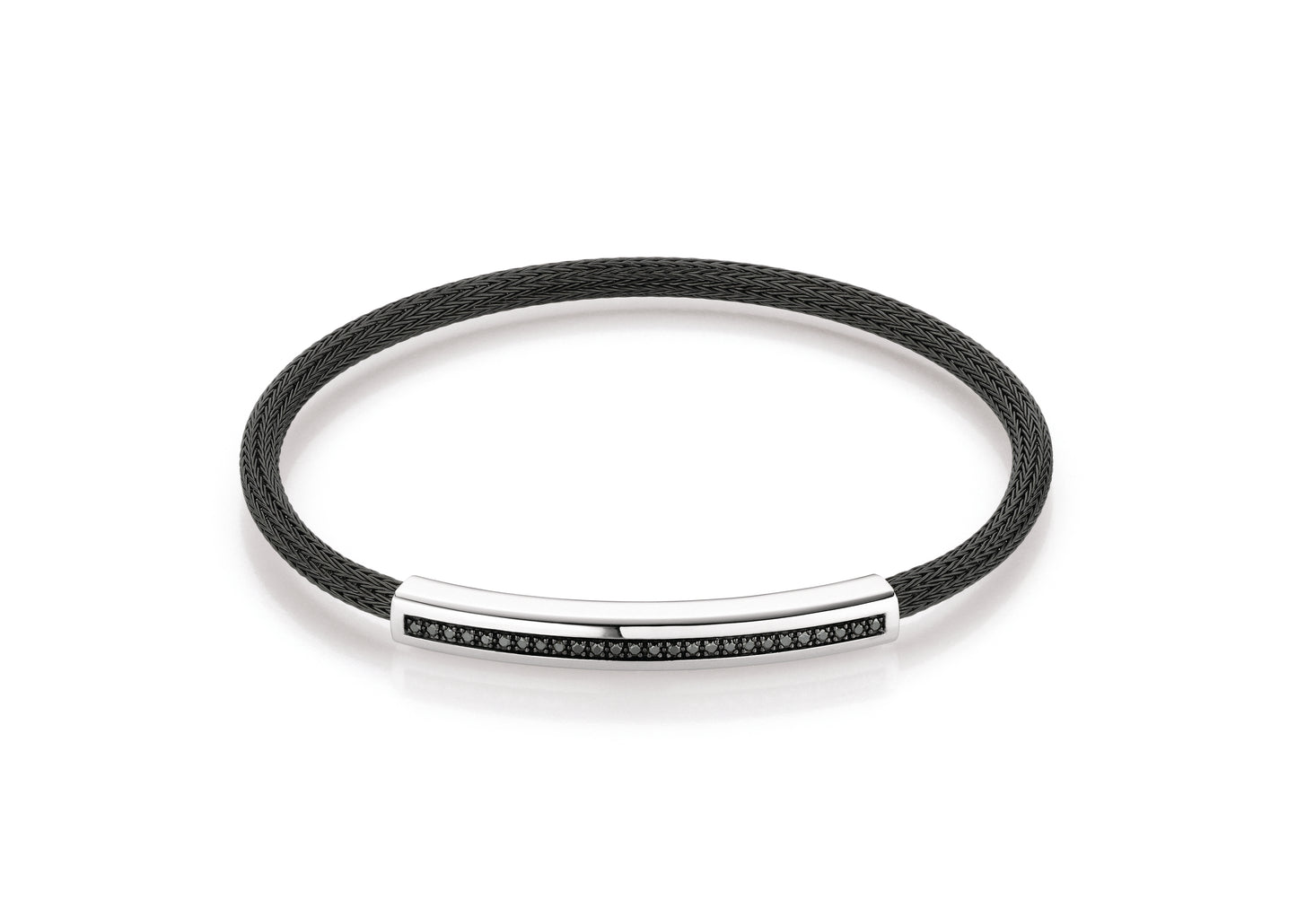 Infinity Men Flex-Armband "Brillantband", Armband mit 26 schwarzen Brillanten