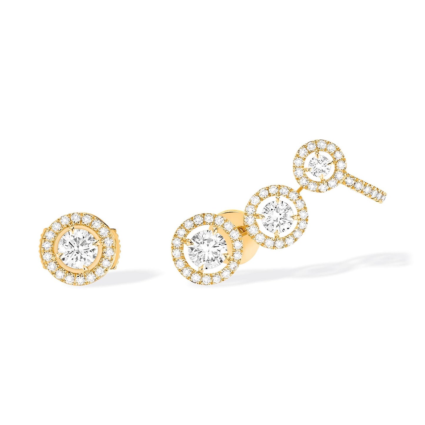 Joy Trio Ohrringe, Gelbgold • Diamant von Messika (07143-YG)