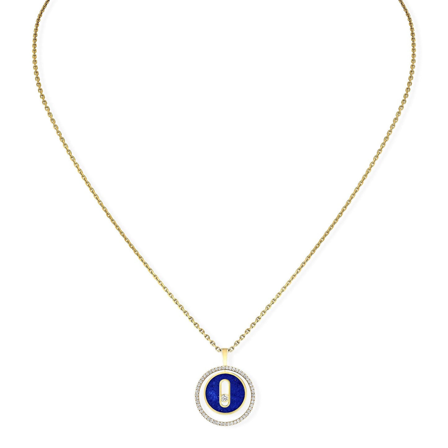 Lucky Move Halskette KM Lapislazuli, Gelbgold • Diamant • Lapislazuli von Messika (11978-YG)