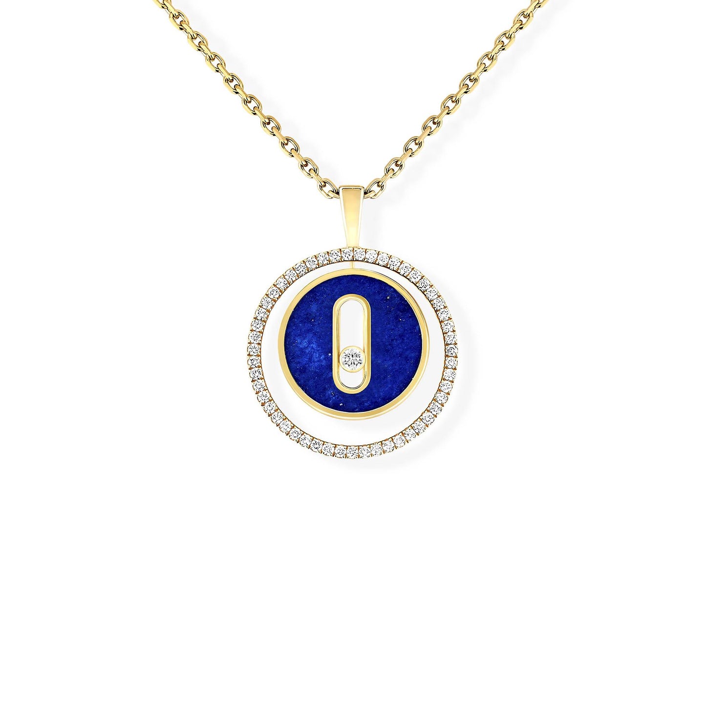 Lucky Move Halskette KM Lapislazuli, Gelbgold • Diamant • Lapislazuli von Messika (11978-YG)