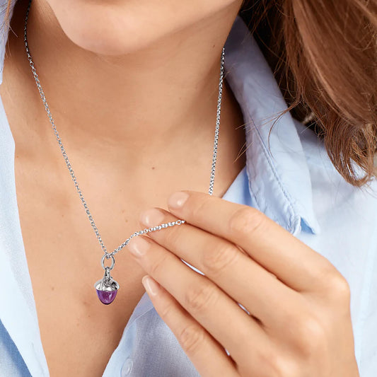 MIKADO Bouquet Anhänger Amethyst, Weißgold & Lederband von Tamara Comolli (P-MB-Am-wg) online kaufen