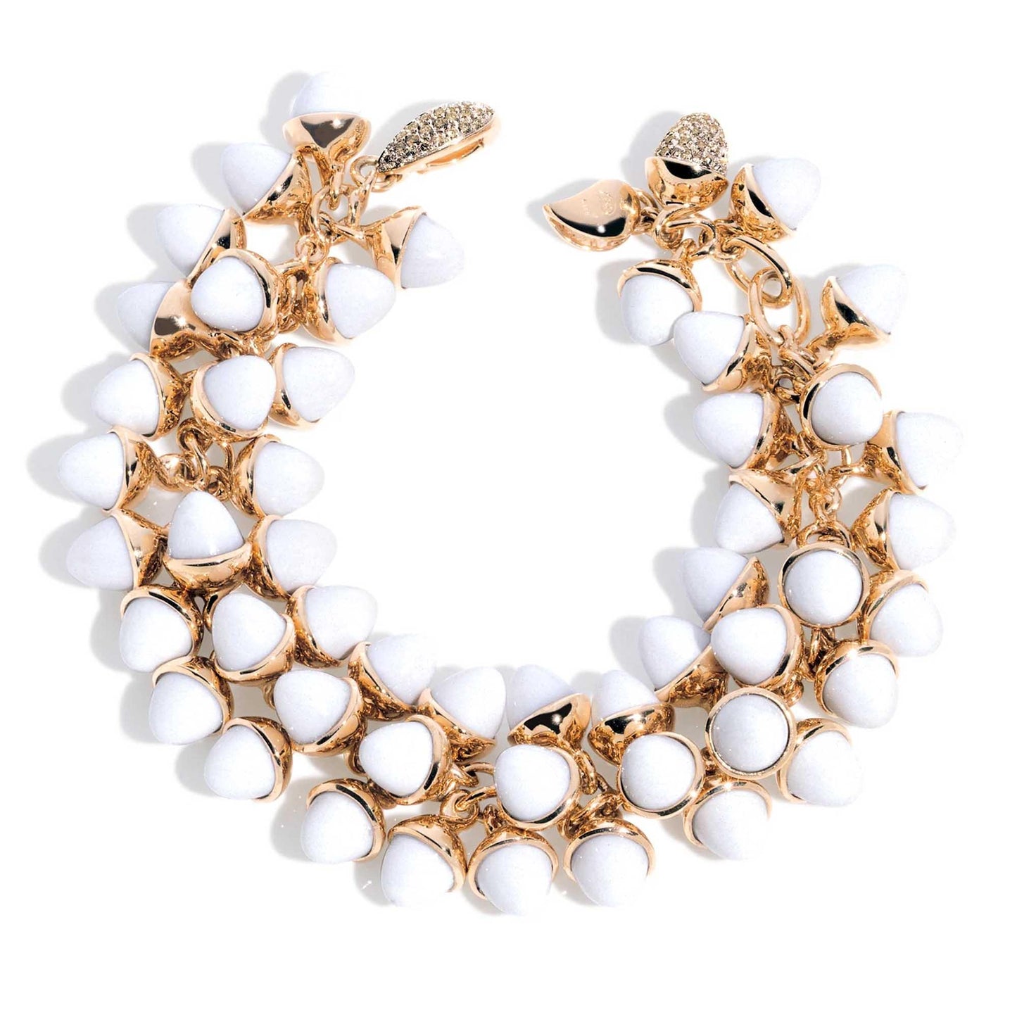MIKADO Flamenco Armband Empire, Roségold • Diamant • Cacholong von Tamara Comolli (B-MFL-Emp-pD-rg) MIKADO Flamenco Armband Empire, Roségold • Diamant • Cacholong von Tamara Comolli (B-MFL-Emp-pD-rg)