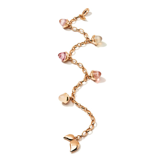 MIKADO Flamenco Charm Armband Blush, Roségold • Edelsteine von Tamara Comolli (B-MFL-Ch-Blu-rg)