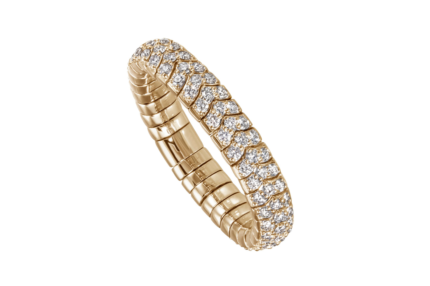 Magic Stretch Ring für Damen, Weißgold mit 108 Brilanten