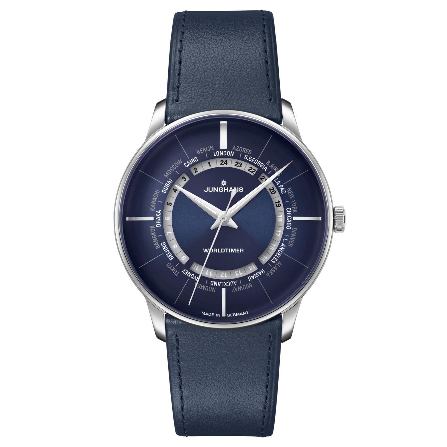 Meister Worldtimer, Edelstahl von Junghans (27/3010.02) Meister Worldtimer, Edelstahl von Junghans (27/3010.02)