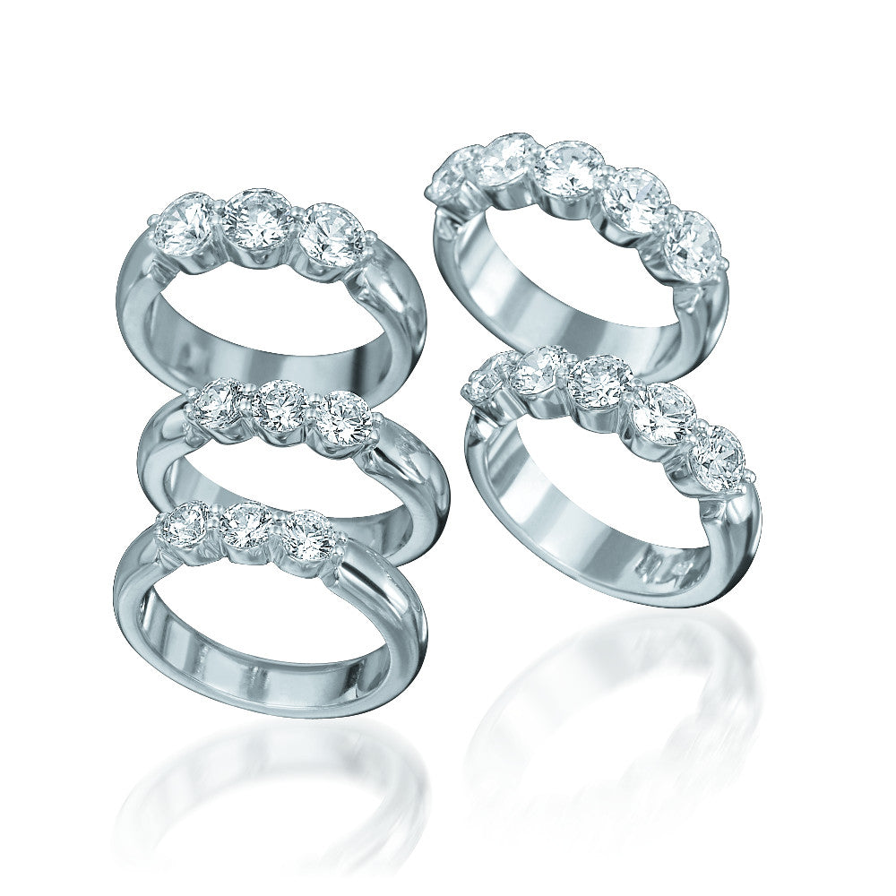 Memoirering in halber Krappenfassung, Weißgold • Diamant von Heinz Mayer (M4872-M4885)