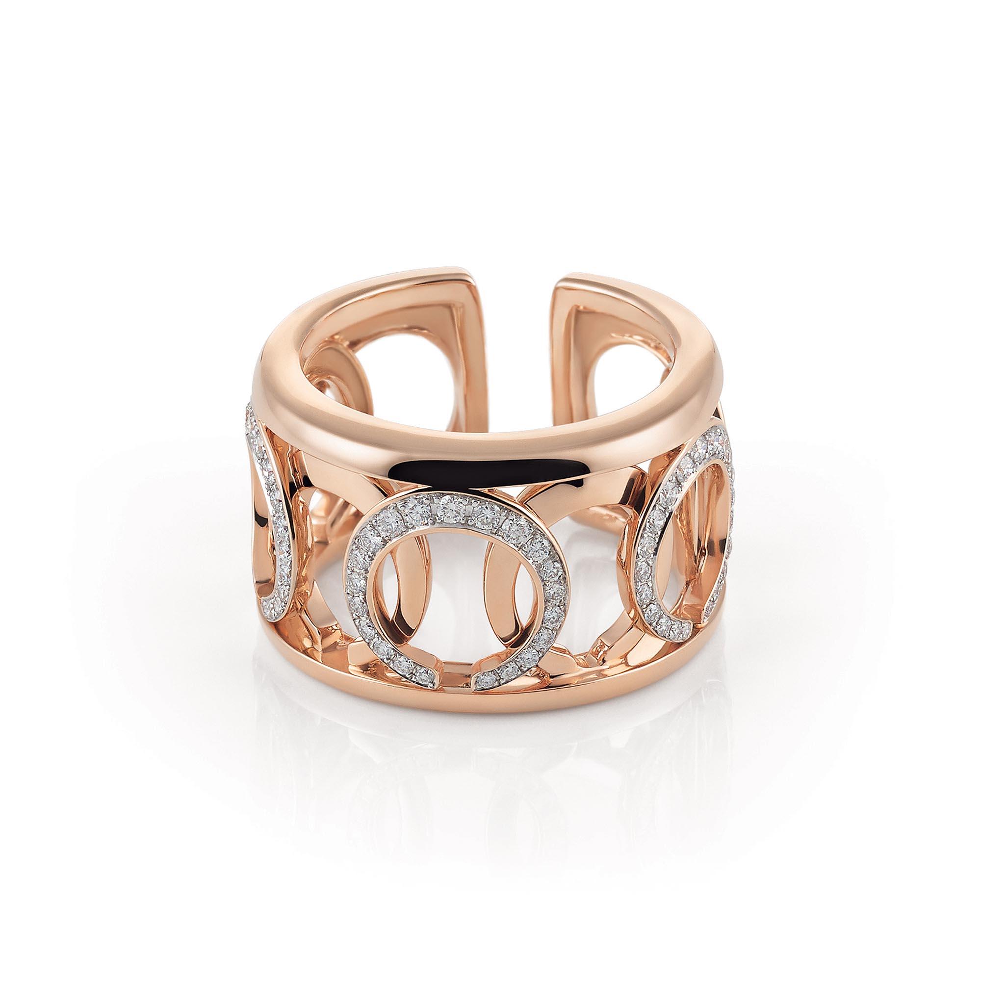 Mezzaluna Ring, Bicolor-Gold • Diamant von Al Coro (R7625WR)