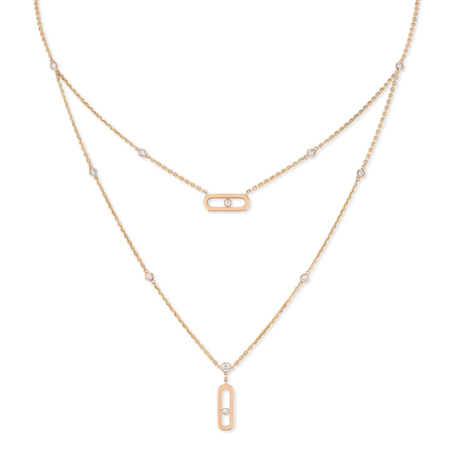 Move Uno 2 Rangs Kette, Roségold • Diamant von Messika (08852-PG) Move Uno 2 Rangs Kette, Roségold • Diamant von Messika (08852-PG)