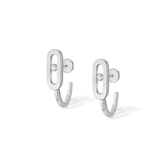 Move Uno Mini-Creolen, Weißgold • Diamant von Messika (10050-WG)