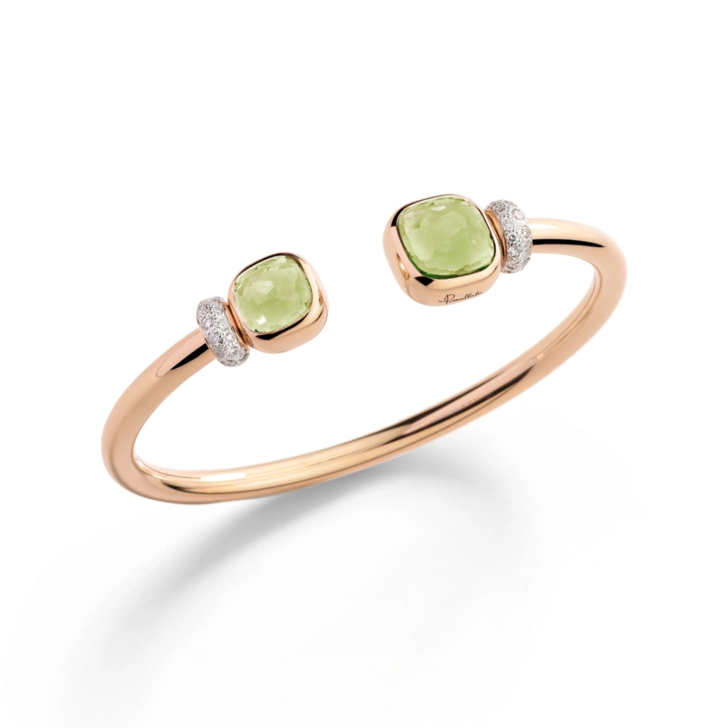 Nudo Armreif, Bicolor-Gold • Diamant • Prasiolith von Pomellato (PBC1006O7WHRDB0PA)