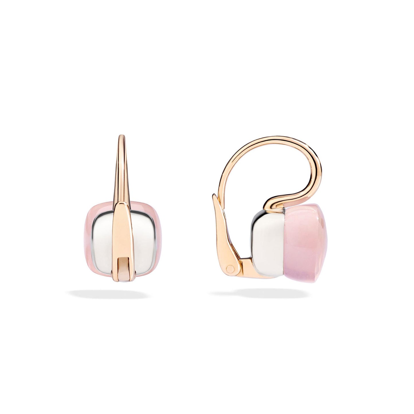 Ohrringe Nudo, Bicolor-Gold • Rosenquarz von Pomellato (POA1070O6000000QR)