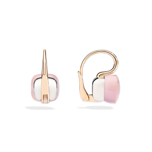 Ohrringe Nudo, Bicolor-Gold • Rosenquarz von Pomellato (POA1070O6000000QR)