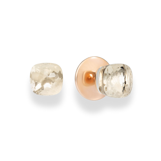 Ohrringe Nudo Petit, Rosé- und Weißgold mit weißem Topas (POB6010O6000000TB)