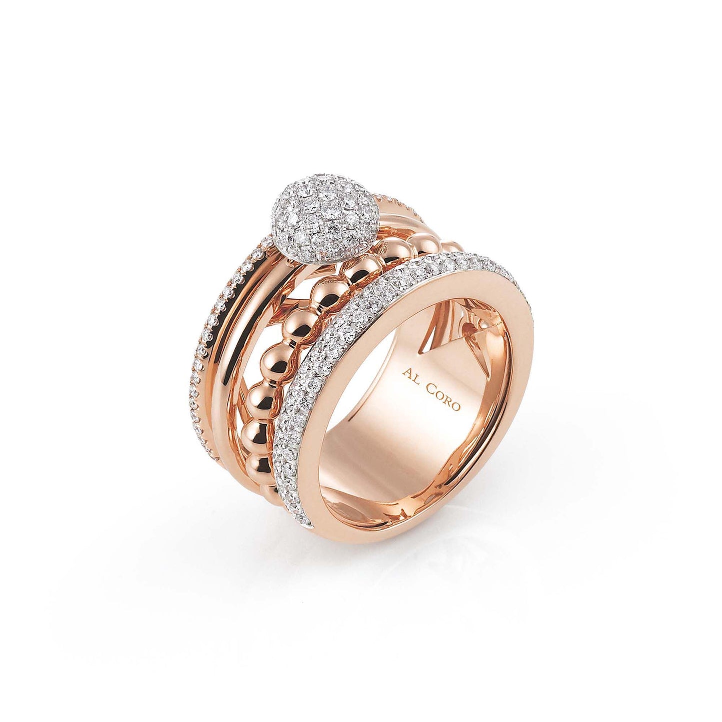 Palladio Ring, Bicolor-Gold • Diamant von Al Coro (R7270WR)