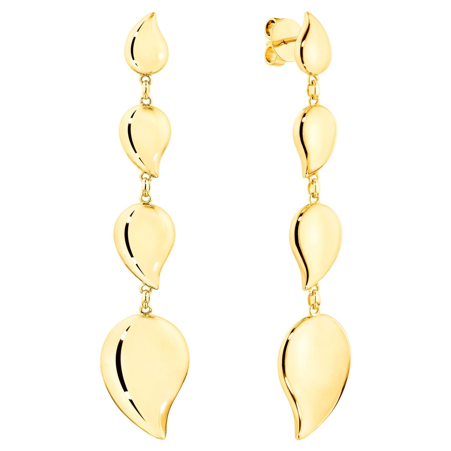 SIGNATURE Wave 4 Tropfenelemente Ohrhänger, Gelbgold - Länge: ca. 63 mm von Tamara Comolli (E-Sig-Wave-4-yg) online kaufen