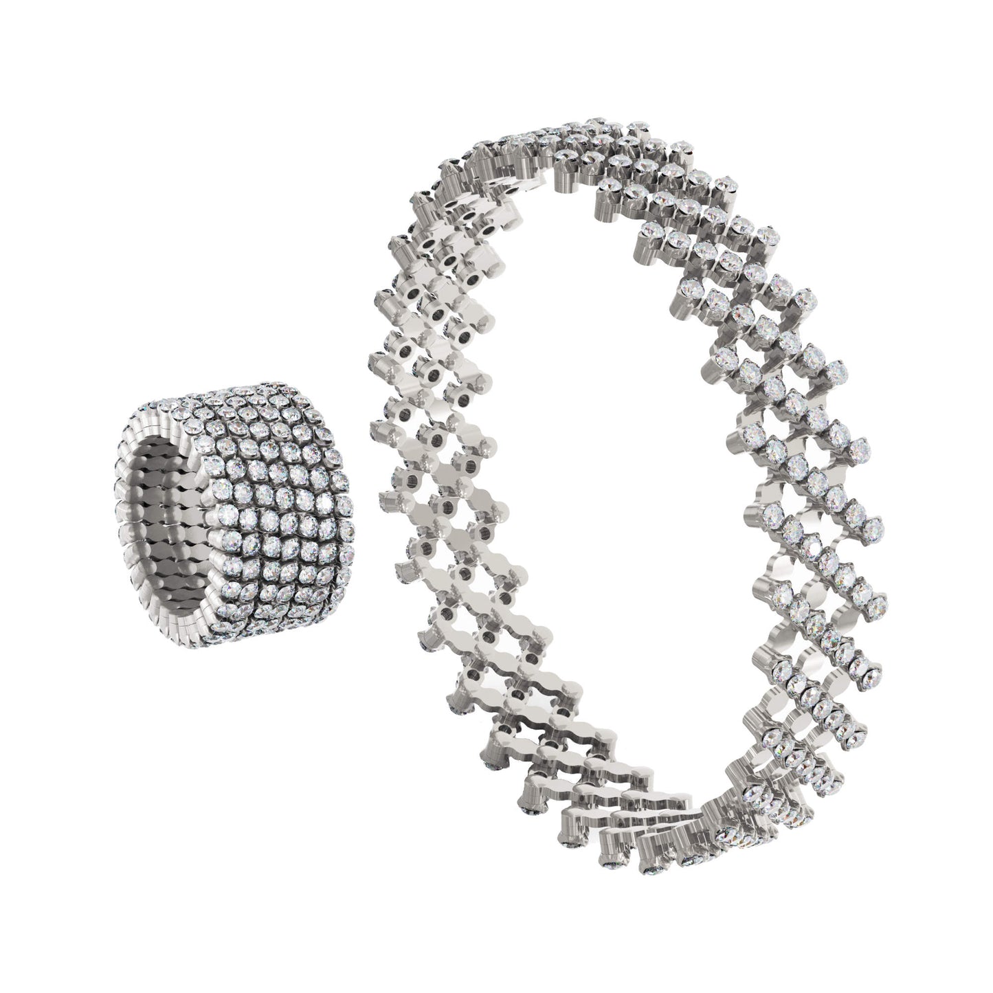 Serafino Multi-Size-Ring und Armband, Weißgold • Diamant von Serafino Consoli (S.RB 7F2 WG WD) Serafino Multi-Size-Ring und Armband, Weißgold • Diamant von Serafino Consoli (S.RB 7F2 WG WD)