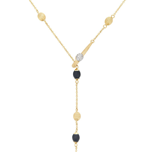 Soffio Halskette, Gelbgold • Diamant • Onyx von Nanis (CS27-587)