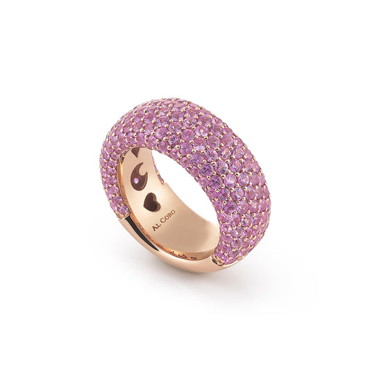 Al Coro Amori Ring (R6967PS) aus Rotgold mit Saphir