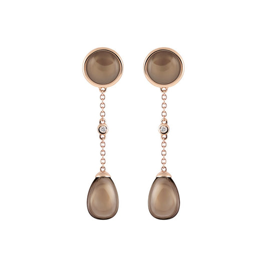 Candy Ohrringe, Roségold • Diamant • Rauchquarz von Al Coro (E228SQR)